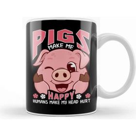 Baskı Dükkanı Funny Pigs Make Me Happy Humans Make My Head Hurt Kupa Bardak