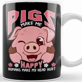 Baskı Dükkanı Funny Pigs Make Me Happy Humans Make My Head Hurt Kupa Bardak