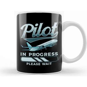 Baskı Dükkanı Funny Pilot In Progress Please Wait Airplane Pilot Kupa Bardak
