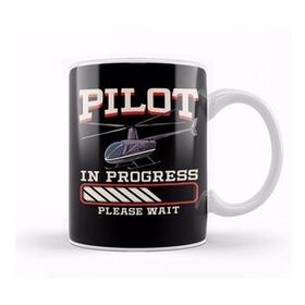 Baskı Dükkanı Funny Pilot In Progress Please Wait Helicopter Kupa Bardak