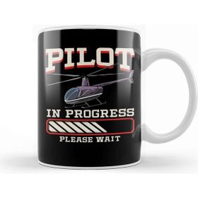 Baskı Dükkanı Funny Pilot In Progress Please Wait Helicopter Kupa Bardak