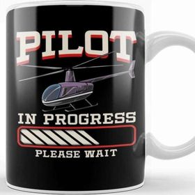 Baskı Dükkanı Funny Pilot In Progress Please Wait Helicopter Kupa Bardak