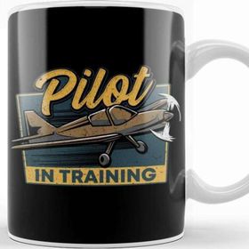 Baskı Dükkanı Funny Pilot In Training Please Wait Airplane Pilot Kupa Bardak