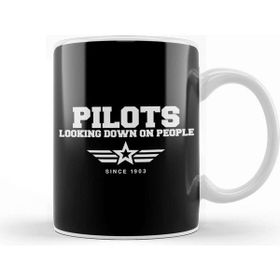 Baskı Dükkanı Funny Pilots Looking Down On People Since 1903 Pun Kupa Bardak