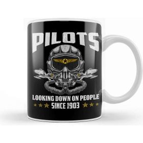 Baskı Dükkanı Funny Pilots Looking Down On People Since 1903 Pun Kupa Bardak