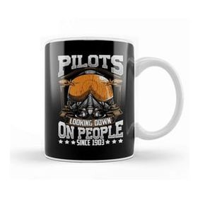 Baskı Dükkanı Funny Pilots Looking Down On People Since 1903 Pun Kupa Bardak
