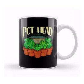 Baskı Dükkanı Funny Pot Head Gardening & Plant Obsessed Pun Kupa Bardak