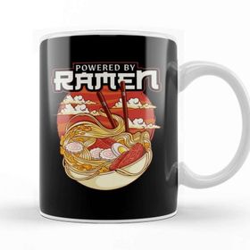 Baskı Dükkanı Funny Powered By Ramen Cute Anime Kawaii Gamer Kupa Bardak