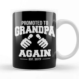 Baskı Dükkanı Funny Promoted To Grandpa Again 2019 Grandfather Kupa Bardak