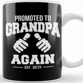 Baskı Dükkanı Funny Promoted To Grandpa Again 2019 Grandfather Kupa Bardak