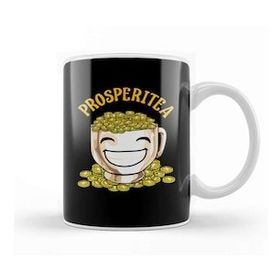 Baskı Dükkanı Funny Prosperitea Prosperity Tea Pun Gold Coins Kupa Bardak