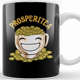Baskı Dükkanı Funny Prosperitea Prosperity Tea Pun Gold Coins Kupa Bardak