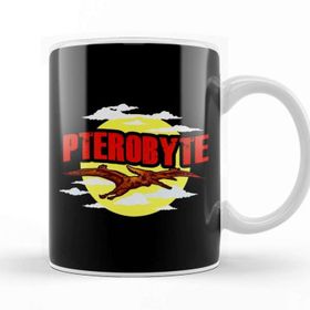Baskı Dükkanı Funny Pterobyte Pterodactyl Dinosaur Flying Dino Kupa Bardak
