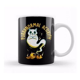 Baskı Dükkanı Funny Purranormal Activity Ghost Cat Halloween Kupa Bardak