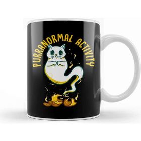 Baskı Dükkanı Funny Purranormal Activity Ghost Cat Halloween Kupa Bardak