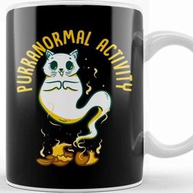 Baskı Dükkanı Funny Purranormal Activity Ghost Cat Halloween Kupa Bardak