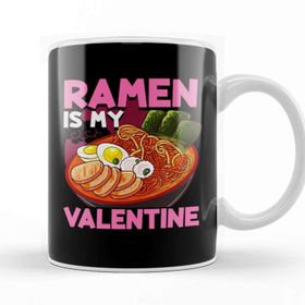 Baskı Dükkanı Funny Ramen Is My Valentine Cute Anime Kawaii Kupa Bardak