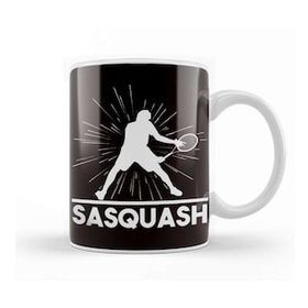 Baskı Dükkanı Funny Sasquatch Squash Player Racket Indoor Tennis Court Kupa