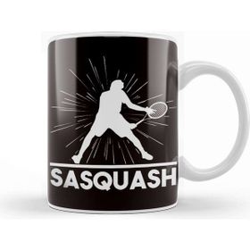 Baskı Dükkanı Funny Sasquatch Squash Player Racket Indoor Tennis Court Kupa