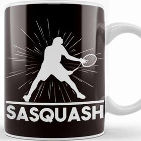 Baskı Dükkanı Funny Sasquatch Squash Player Racket Indoor Tennis Court Kupa