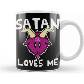 Baskı Dükkanı Funny Satanic Satan Loves Me Lucifer Gift Idea 01 Kupa