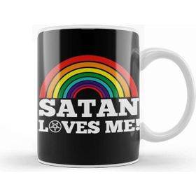 Baskı Dükkanı Funny Satanic Satan Loves Me Lucifer Gift Idea Kupa