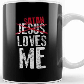 Baskı Dükkanı Funny Satanic Satan Loves Me Lucifer Gift Idea Kupa
