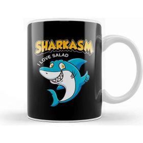 Baskı Dükkanı Funny Sharkasm I Love Salad Shark Sarcasm Pun Kupa