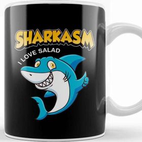 Baskı Dükkanı Funny Sharkasm I Love Salad Shark Sarcasm Pun Kupa