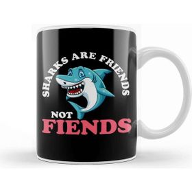 Baskı Dükkanı Funny Sharks Are Friends Not Fiends Cute Shark Pun Kupa