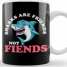 Baskı Dükkanı Funny Sharks Are Friends Not Fiends Cute Shark Pun Kupa