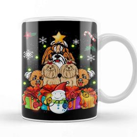Baskı Dükkanı Funny Shih Tzu Christmas Tree Decor Gift Kupa