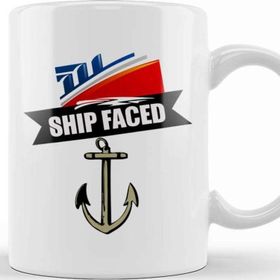 Baskı Dükkanı Funny Ship Faced Booze Cruise Boating Nautical Pun Kupa