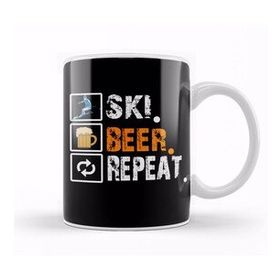 Baskı Dükkanı Funny Ski Beer Repeat Skiing Skiers Kupa