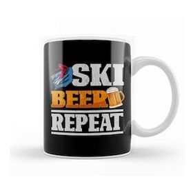Baskı Dükkanı Funny Ski Beer Repeat Skiing Skiers Kupa