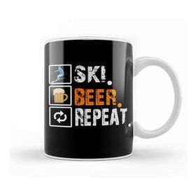 Baskı Dükkanı Funny Ski Beer Repeat Skiing Skiers Kupa