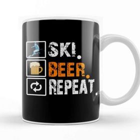 Baskı Dükkanı Funny Ski Beer Repeat Skiing Skiers Kupa