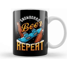 Baskı Dükkanı Funny Snowboard Beer Repeat Snowboarding Kupa