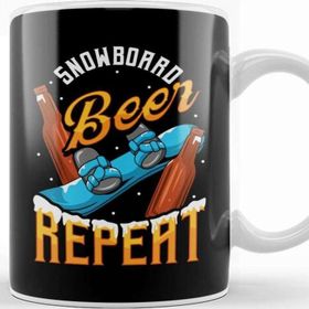 Baskı Dükkanı Funny Snowboard Beer Repeat Snowboarding Kupa