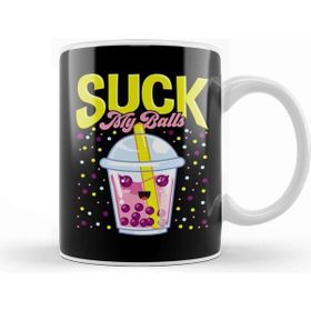 Baskı Dükkanı Funny Suck My Balls Boba Tea Pun Kupa