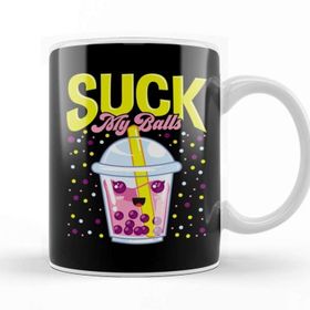 Baskı Dükkanı Funny Suck My Balls Boba Tea Pun Kupa