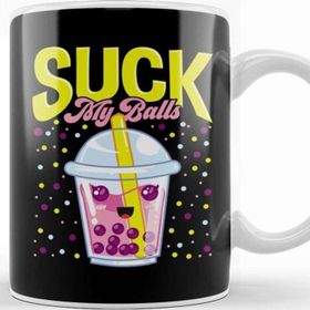 Baskı Dükkanı Funny Suck My Balls Boba Tea Pun Kupa
