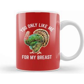 Baskı Dükkanı Funny Thanksgiving You Only Like Me For My Breast 01 Kupa