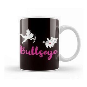 Baskı Dükkanı Funny Valentines Day Bullseye Cupid Cat Kitten Kupa