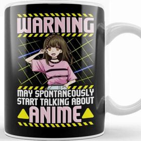 Baskı Dükkanı Funny Warning May Spontaneously Talk About Anime Kupa