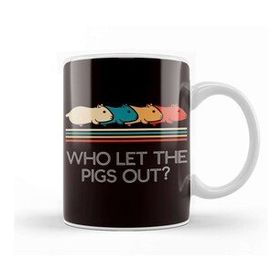 Baskı Dükkanı Funny Who Let Pigs Out Guinea Pig Pets Rodent Kupa