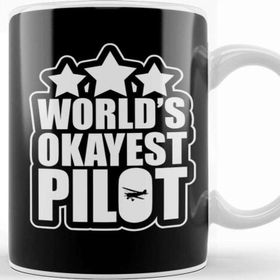 Baskı Dükkanı Funny World S Okayest Pilot Airplane Piloting Pun Kupa