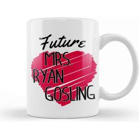 Baskı Dükkanı Future Mrs Ryan Gosling Love Heart Kupa