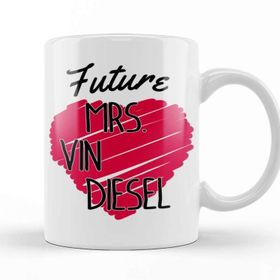 Baskı Dükkanı Future Mrs Vin Diesel Love Heart Kupa
