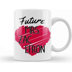 Baskı Dükkanı Future Mrs Zac Efron Love Heart Kupa